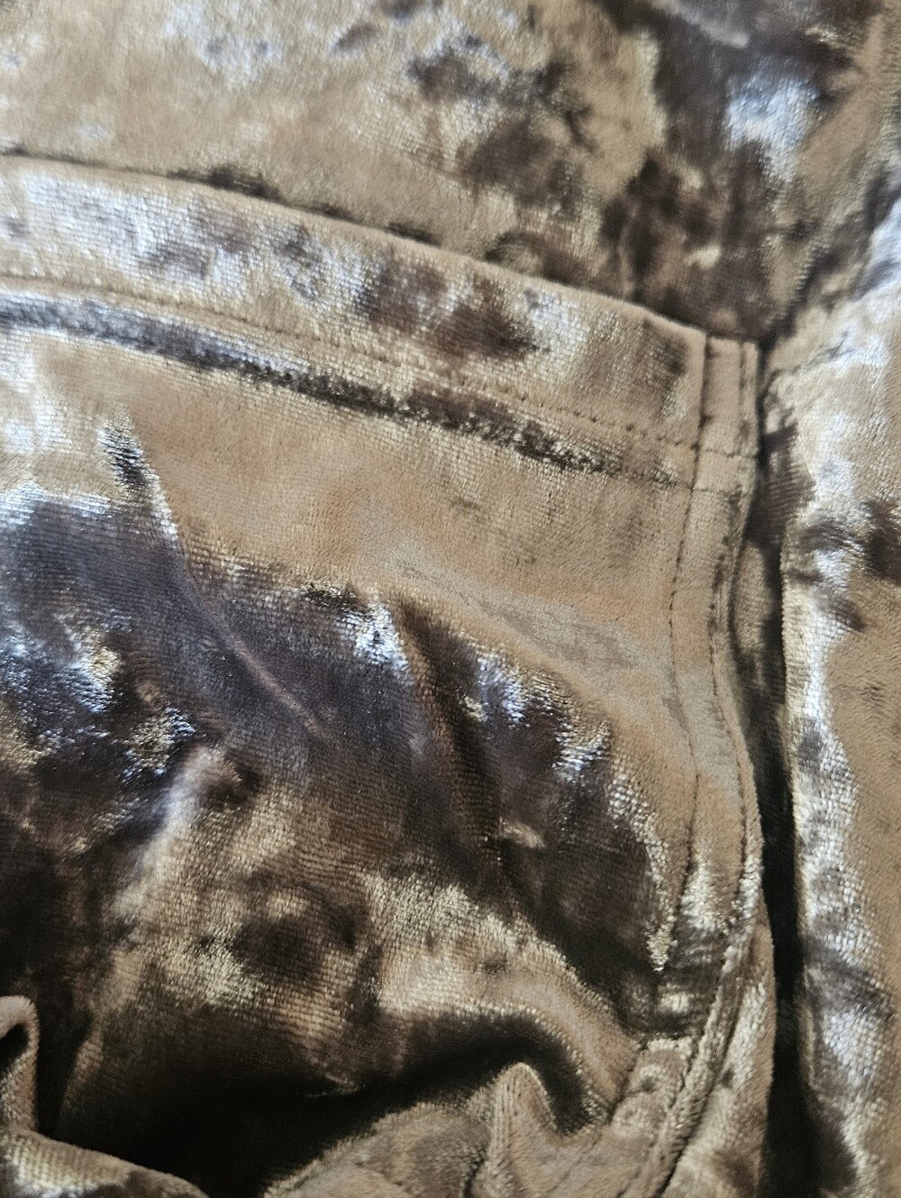 NWoT HALARA Silver Velvet Front Pockets High Waisted Straight Leg Pants S - Picture 6 of 6